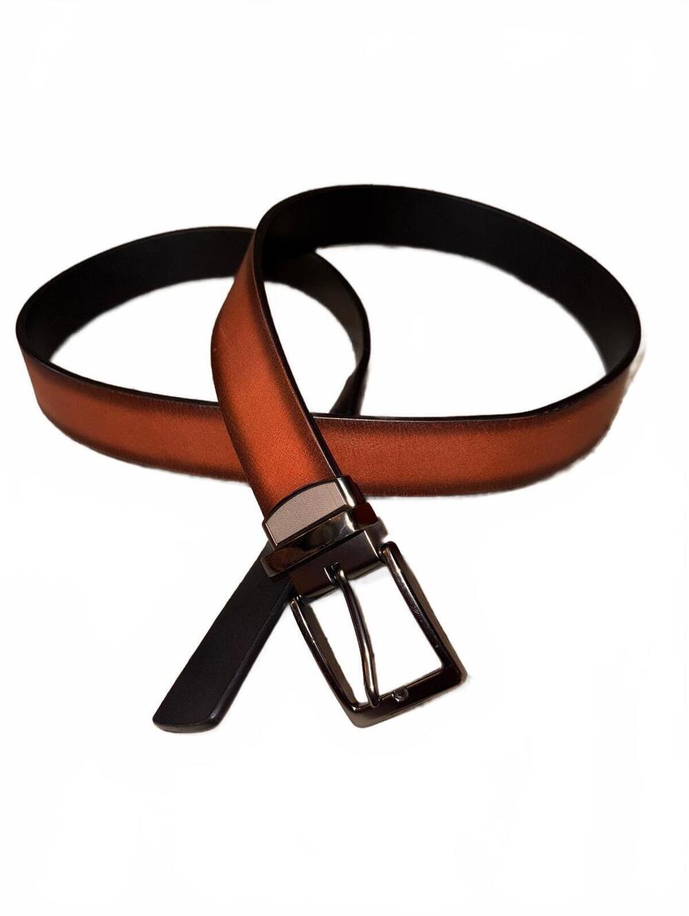 Men’s Reversible Black & Brown Leather Belt Size 46/115